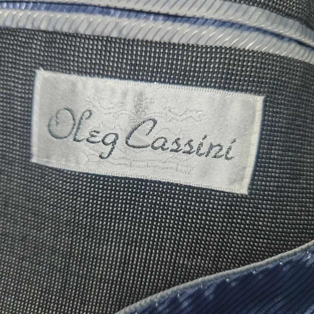 Oleg Cassini 3-Button Wool Blazer Sport Coat Gray Sharkskin Sz 37R